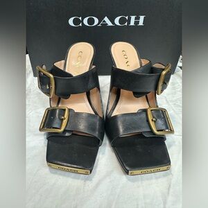 COACH Women's Kyle Double Buckle Slip-On Dress Sandals.